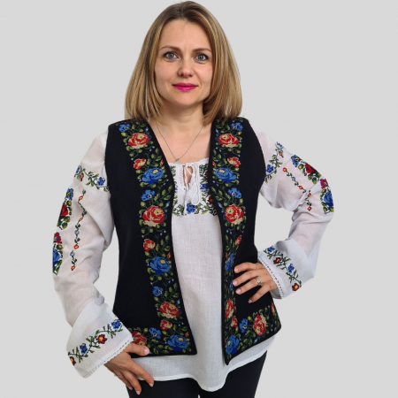 Vestă damă trandafiri albastrii [1]