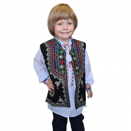 veste - Vesta traditionala copii broderie colorata