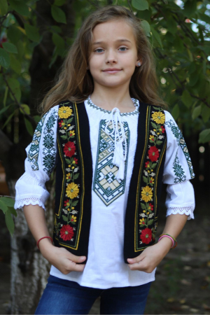 veste - Vesta traditionala copii flori de toamna