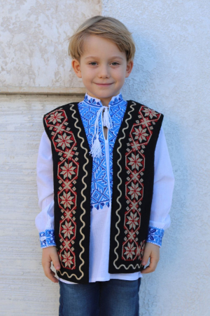 veste - Vesta traditionala copii Matei broderie roșie