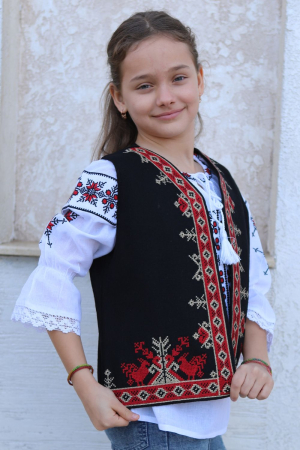 Vesta traditionala copii Mavra broderie rosie [2]