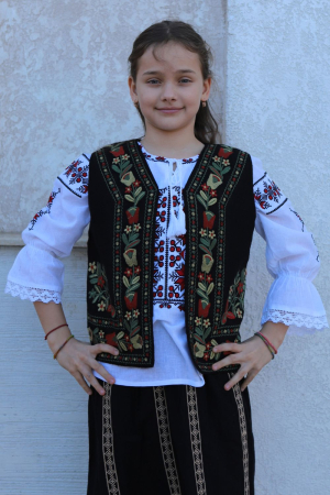 Vesta traditionala copii Marta broderie bej [1]