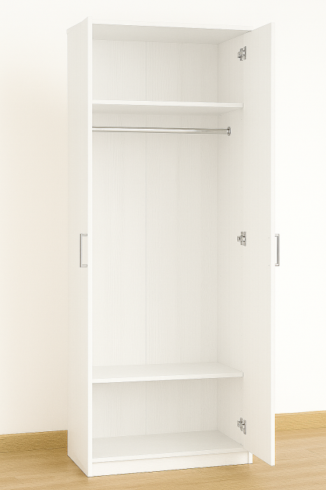 Dulap 2 Usi si Bara de Haine, 200x80x50, Alb [1]