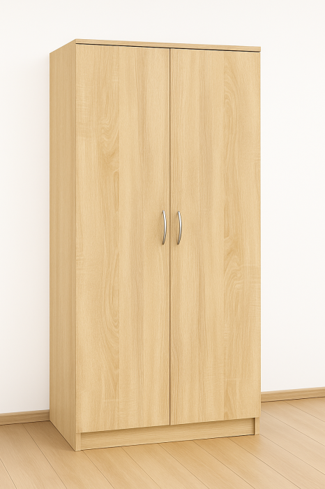 Dulap cu 2 Usi Max, 5 Polite si Bara de Haine, 200x100x50, Sonoma [2]