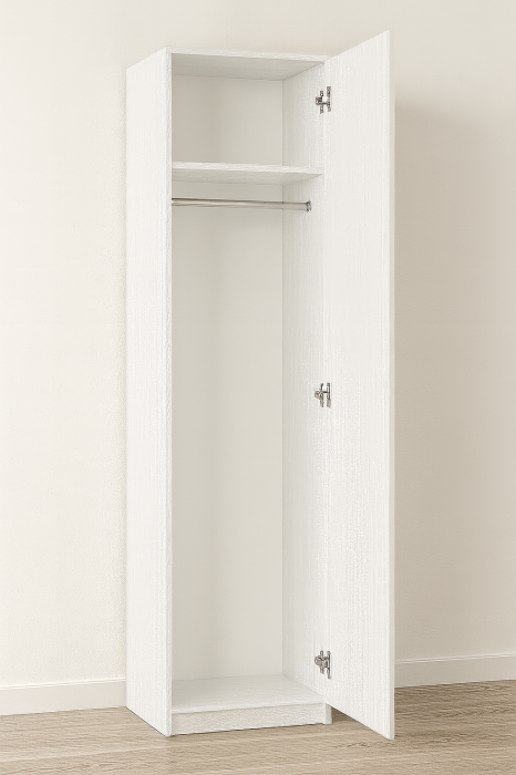 Dulap cu o usa si Bara de Haine, 200x45x45, Alb [1]