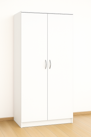 Dulap cu 2 Usi Max, 5 Polite si Bara de Haine, 200x100x50, Alb [1]