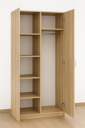 Dulap 2 usi - Dulap cu 2 Usi Max, 5 Polite si Bara de Haine, 200x100x50, Sonoma