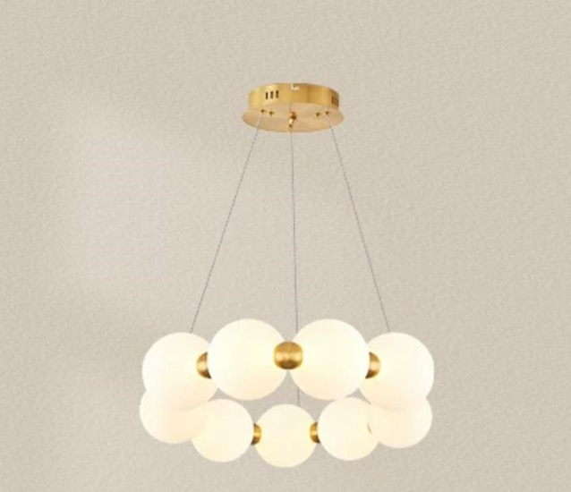 Lustra led 8 globuri gold [2]