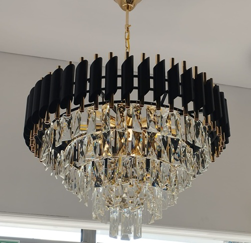 Candelabru led cristal negru 40cm [3]