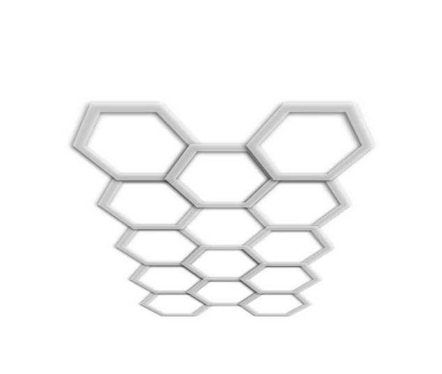 led Honeycomb 672W, 14 Hexagoane 484 x 243cm fara rama [3]