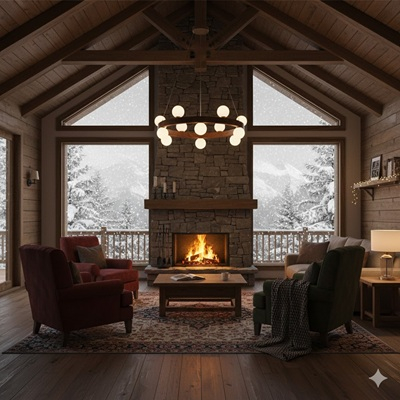 Lustra led 12 globuri lemn [2]