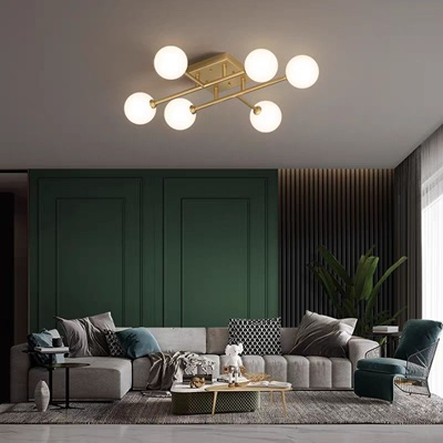 Lustra led 4 globuri Gold/ Black [3]