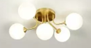 Lustra led 5 globuri gold [1]