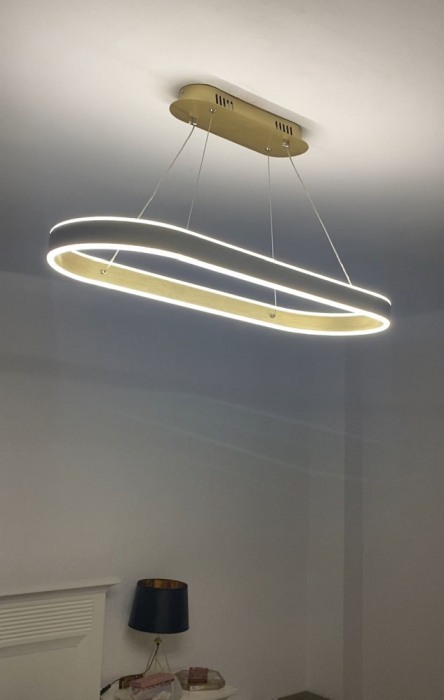 Lustra led dimabila 120w cu telecomanda 3 functii aurie [3]