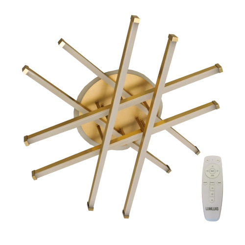 Lustra led dimabila 120w cu telecomanda 3 functii Gold [3]