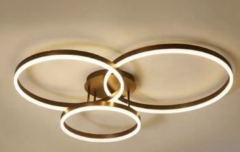 Lustra led dimabila 150w cu telecomanda 3 functii Aurie [2]