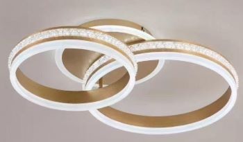 Lustra LED Dimabila 160w cu telecomanda 3 functii aurie-cristal [2]