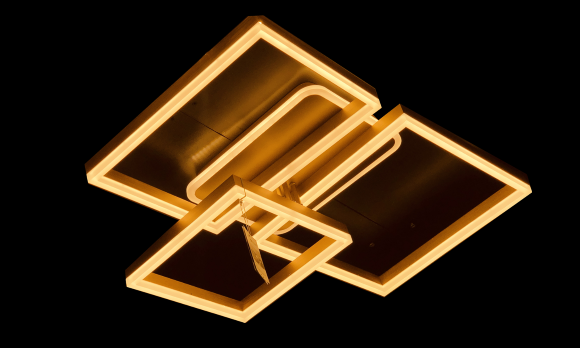 Lustra led dimabila 200w cu telecomanda 3 functii aurie [2]