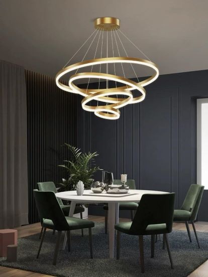 Lustra led dimabila 220 cu telecomanda 3 functii Aurie [2]