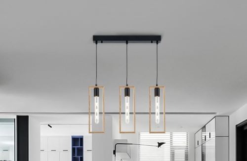 Lustra lemn 3 pendule E27 [2]