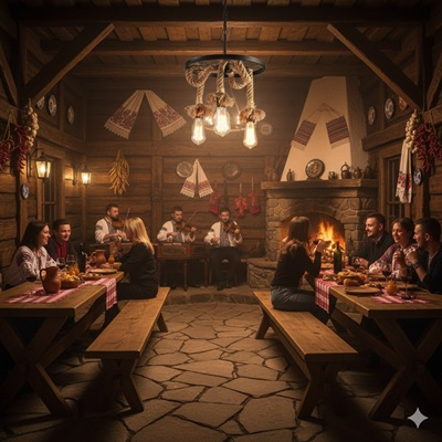 LUSTRA rustica 3 SOCLURI E27 [2]