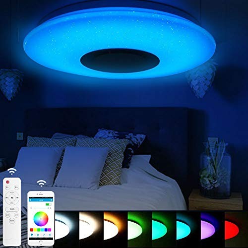 Plafoniera LED dimabila RGB cu difuzor bluetooth si telecomanda 24W [2]