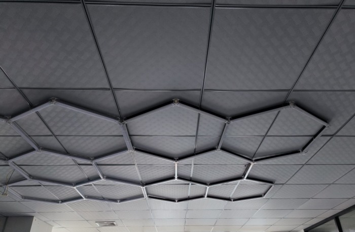 Set led tavan honeycomb 5 hexagoane Negru [2]