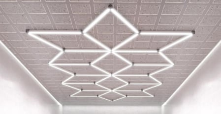 14 hexagoane led honeycomb - 16 hexagoane led honeycomb 557 x 244 cm 360W