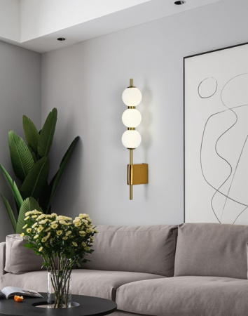 Aplica LED - Aplica led perete 3 globuri gold