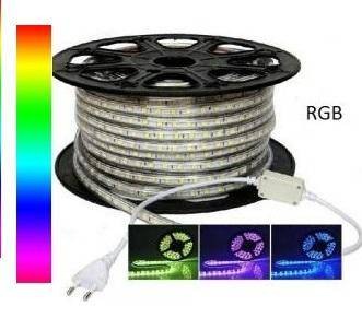 Benzi LED - Banda RGB - Banda LED RGB, 60 buc/m, impermeabila, 220V, 14W