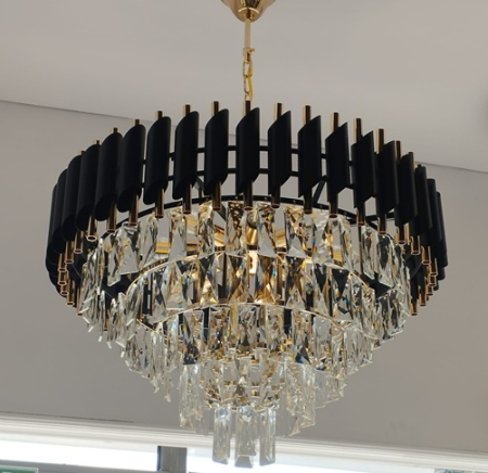 Candelabru led cristal negru 40cm [2]