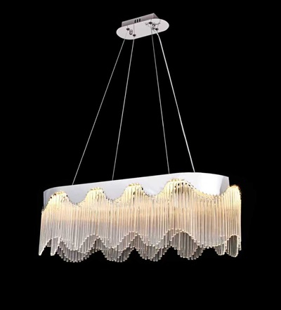 Lustra led Aurie - Candelabru led elegant 80x35 cm 113w gold/ inox