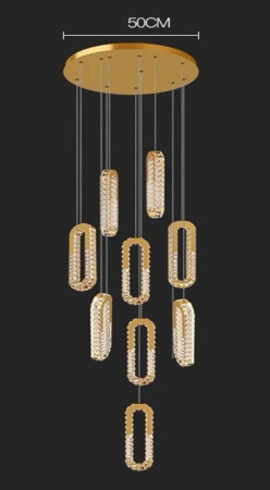 Lustra led Aurie - Candelabru led elegant cu telecomanda Gold 216w 9 elemente
