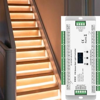 Kit inteligent pentru scari - CONTROLER DIGITAL ILUMINAT 32 TREPTE 3 senzori