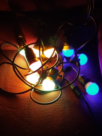 Ghirlanda becuri led 2w colorate 20m 20 becuri E27 exterior interconectabil