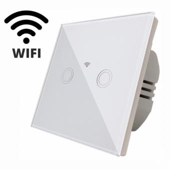 Iluminat inteligent - Intrerupator smart dublu WIFI compatibil google home Alexa