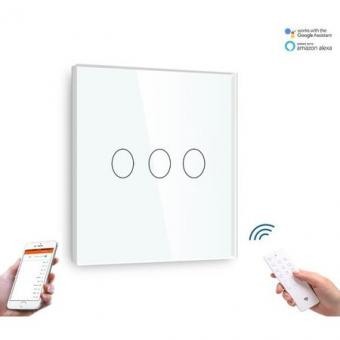 Iluminat inteligent - Intrerupator triplu smart WIFI compatibil google home ALEXA
