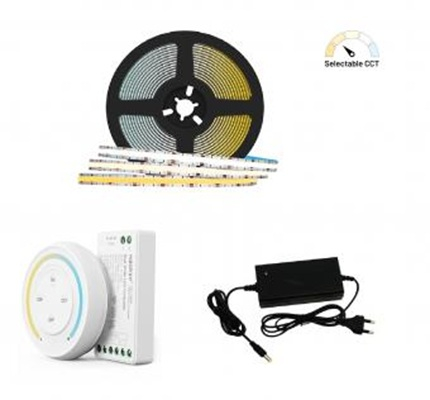 Kit banda Led - Kit banda LED COB CCT 5m 24V cu telecomanda touch