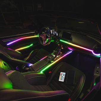 Kit led ambiental RGB Auto cu telecomanda si aplicatie 140cm x 2 5V [1]