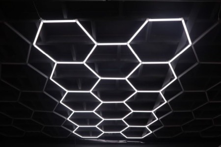 14 hexagoane led honeycomb - led Honeycomb 672W, 14 Hexagoane 484 x 243cm fara rama