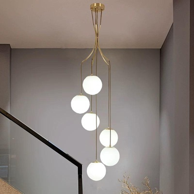 Lustra led casa scarii - Lustra casa scarii 6 globuri