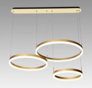 Lustra led Aurie - Lustra led 150w cu telecomanda 3 functii aurie