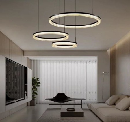 Lustra led suspendata - Lustra led 3 cercuri 216 w