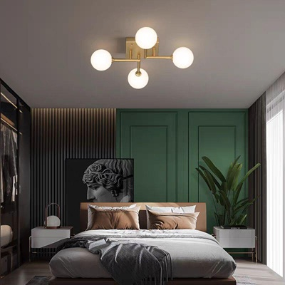 Lustra led 4 globuri Gold/ Black [1]