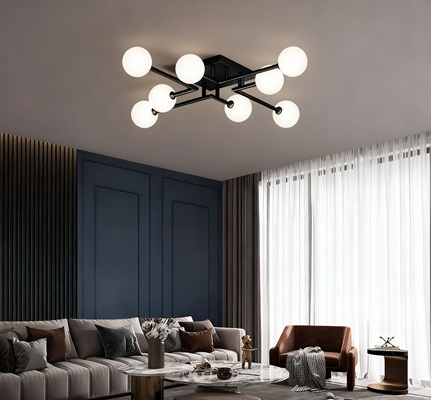 Lustra led sub 300ron - Lustra led 4 globuri Gold/ Black