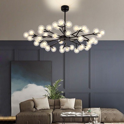 Lustra globuri - Lustra led 45 globuri Neagra