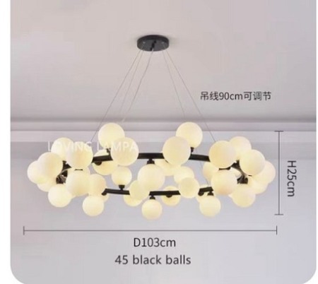 Lustra globuri - Lustra led 45 globuri Neagra