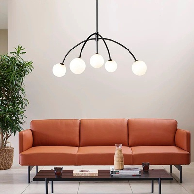 Lustra led asimetrica 5 globuri Crom/ Gold/ Black [2]