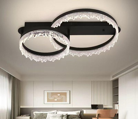 Lustra led cu telecomanda 2 cercuri Cristal [1]