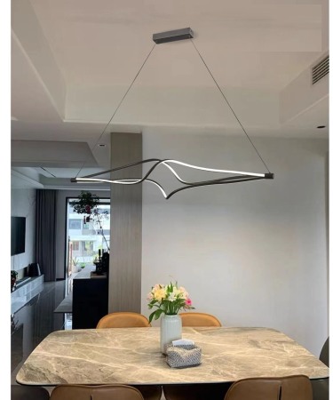 Lustra led Neagra - Lustra led cu telecomanda 78w